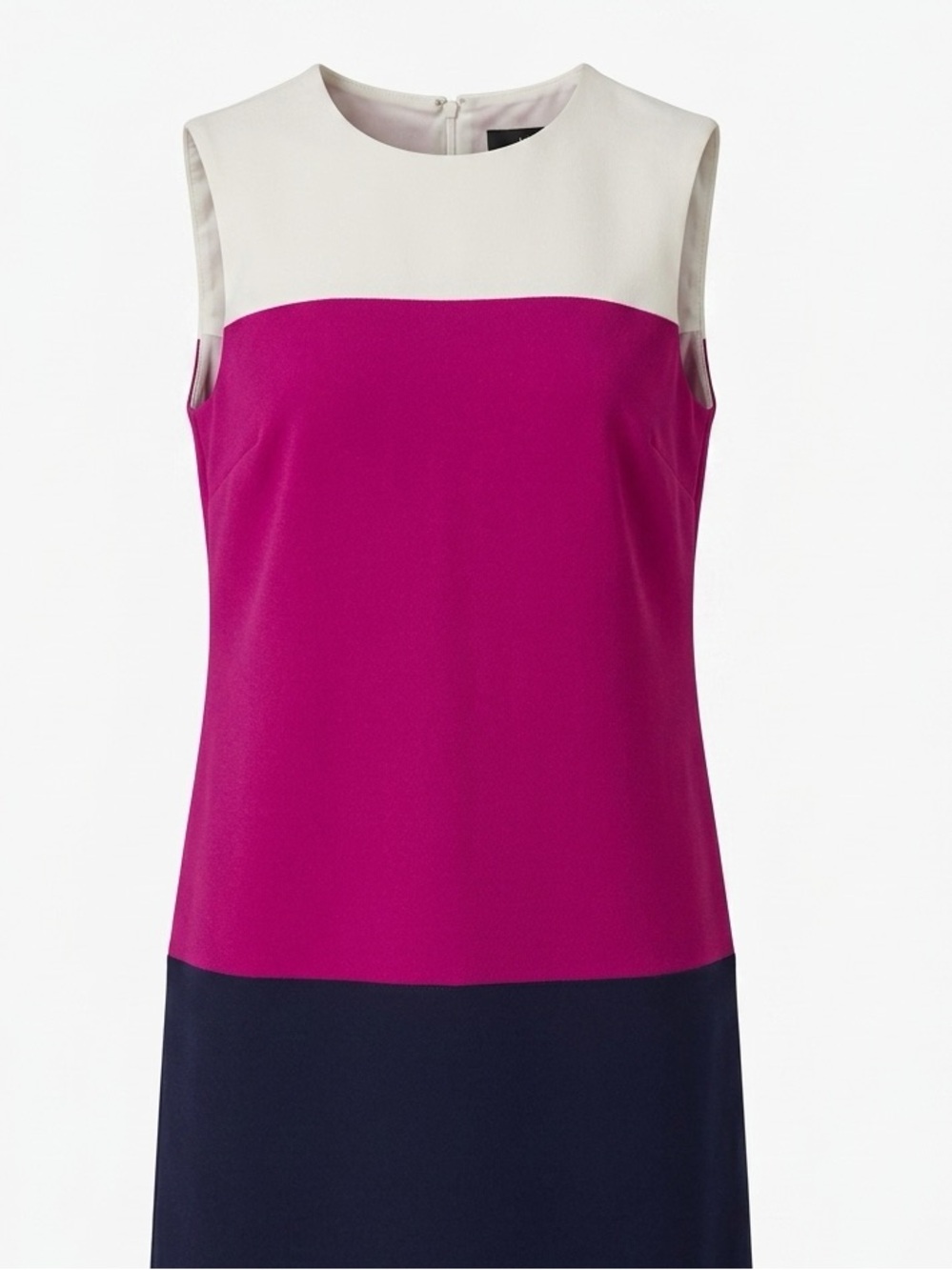 Spense Colorblock Sleeveless Shift Dress - Magenta, Navy & Cream